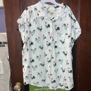 Cotton & Rye Rooster Critter Shirt Womens XL